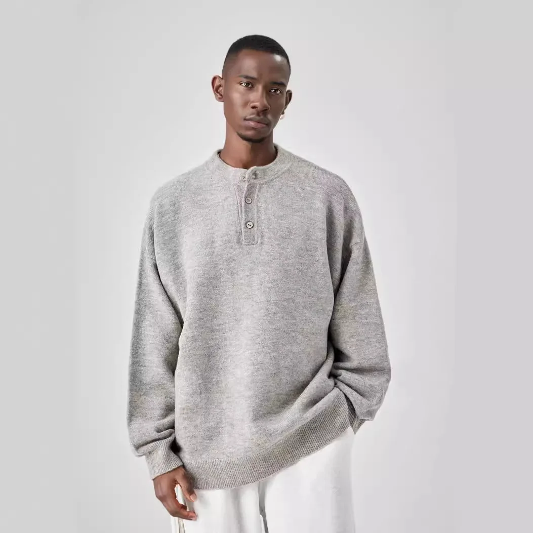 Unisex Pullover Style Men's Collar Sweater Winter Machine Washable Black Knitwear Lazy Premium Base Layer Knit Top