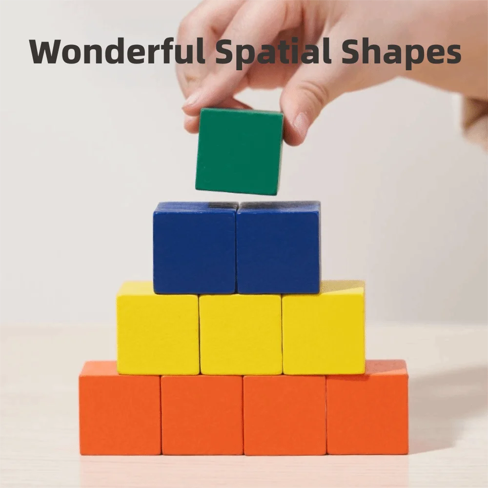 Une boîte de développement du cerveau, Puzzle créatif en bois en forme de Cube, bloc de Cube amusant, jouet tridimensionnel portable, jeu pour enfants
