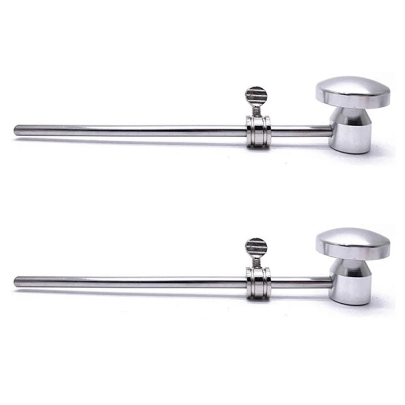 

2X Aluminum Alloy Bass Drum Pedal Beater Kick Drum Foot Pedal Beater Percussion Instrument Accessory,Silver