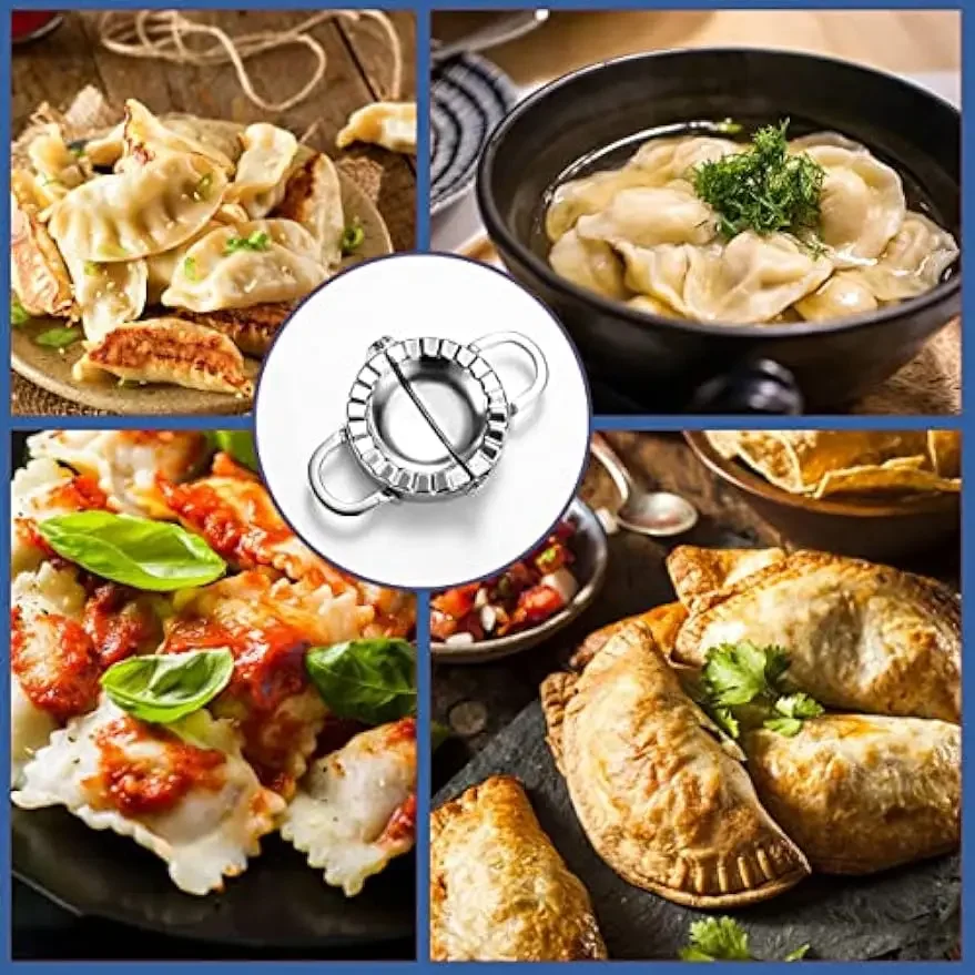 304 Stainless Steel Dumpling Making Tool Chinese Wonton Goya Dough Pie Ravioli Pierogi Cutter Press Pot Sticker Molds