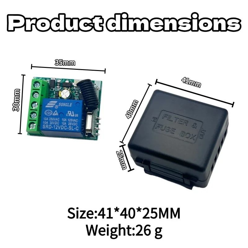 433MHz DC 12V 1CH Relay Module Receiver EV1527 Wireless Remote Control Switch for Garage Gate Motor Light Lamp DIY - view 5
