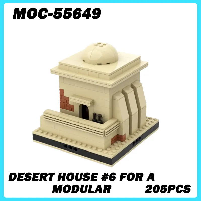 MOC-55649 Micro Architecture Series Desert House #6 for a Modula Building Blocks DIY Model Brick Desktop Ornament Toy Xmas Gifts