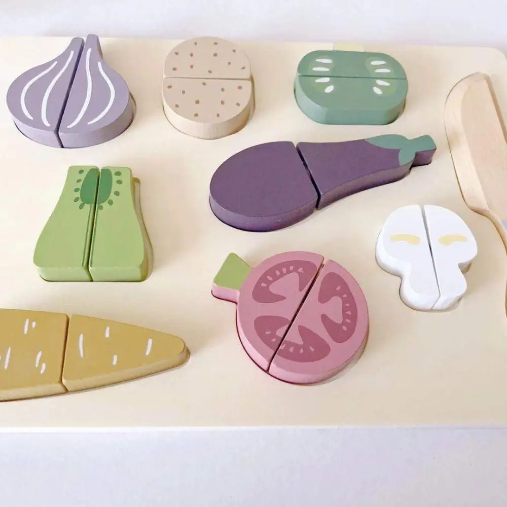 Fruit Cartoon Animal Jigsaw Hamburg Ice Cream 3d Wooden Puzzle Educational Colorful Baby Wooden Toys Toy for Children