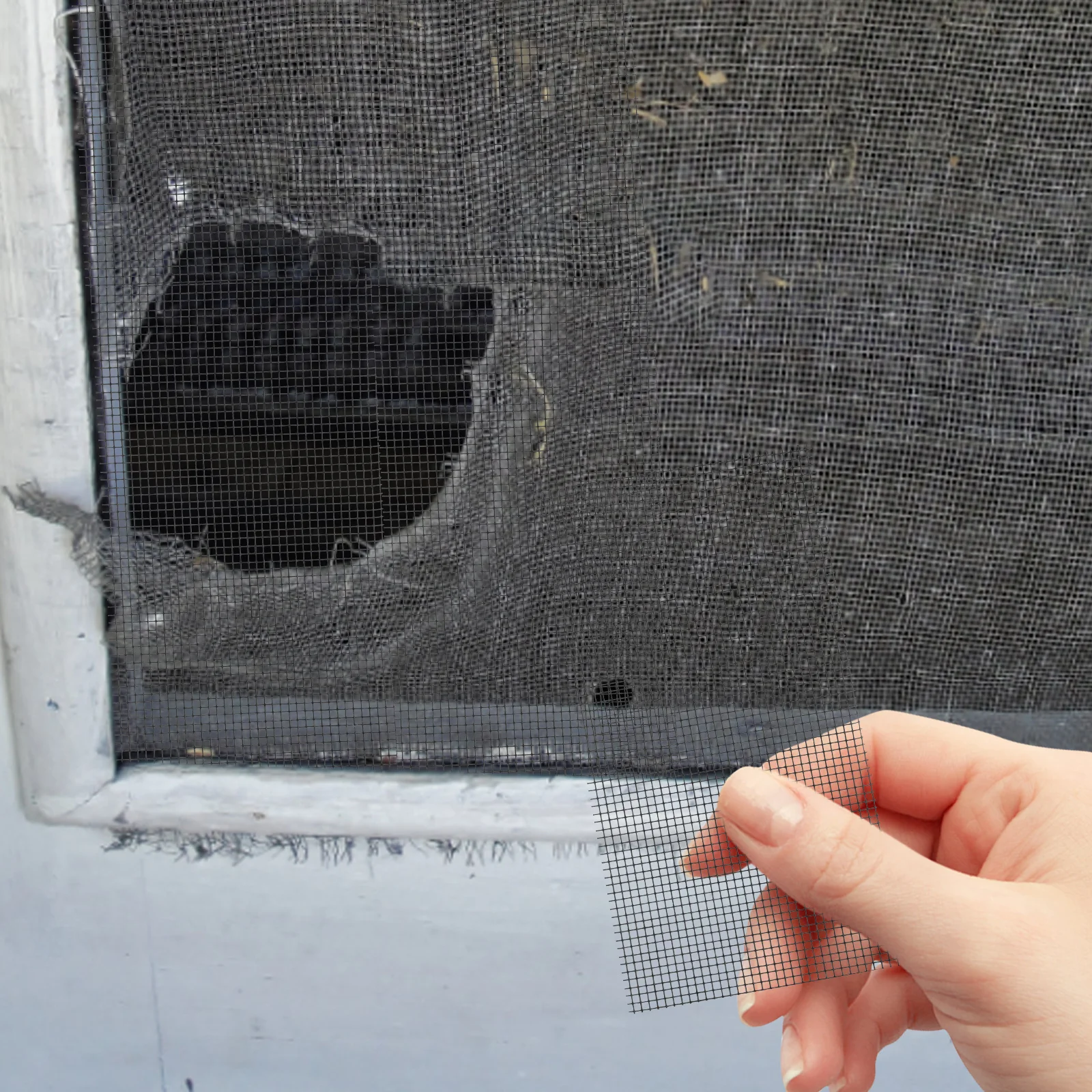 

PVC Screen Repair Tape Self Adhesive Mesh Fabric Patch Kit Fixes Tears Holes Window Door Screen Cover Replacement