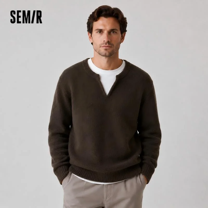 Semir Men's Knitted Sweater Winter Casual Wool Blend