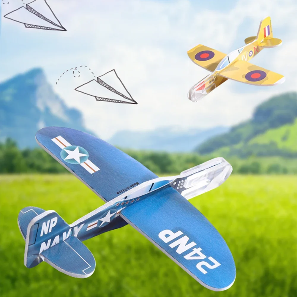 20pc Kids Party Toys DIY Multicolor Foam Airplane Hand Throw Flying Glider Boy Girl Birthday Party Gifts Souvenirs Pinata Filler