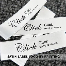Custom Satin Printed Tags for Clothing Care Label, Washable Satin Material Logo by Printing Recycled 23040601