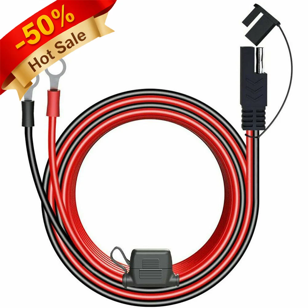 SAE Connector SAE to O Ring Terminal Harness with 10A Protection Fuse for Safety 2-Pin Quick Disconnect Plug