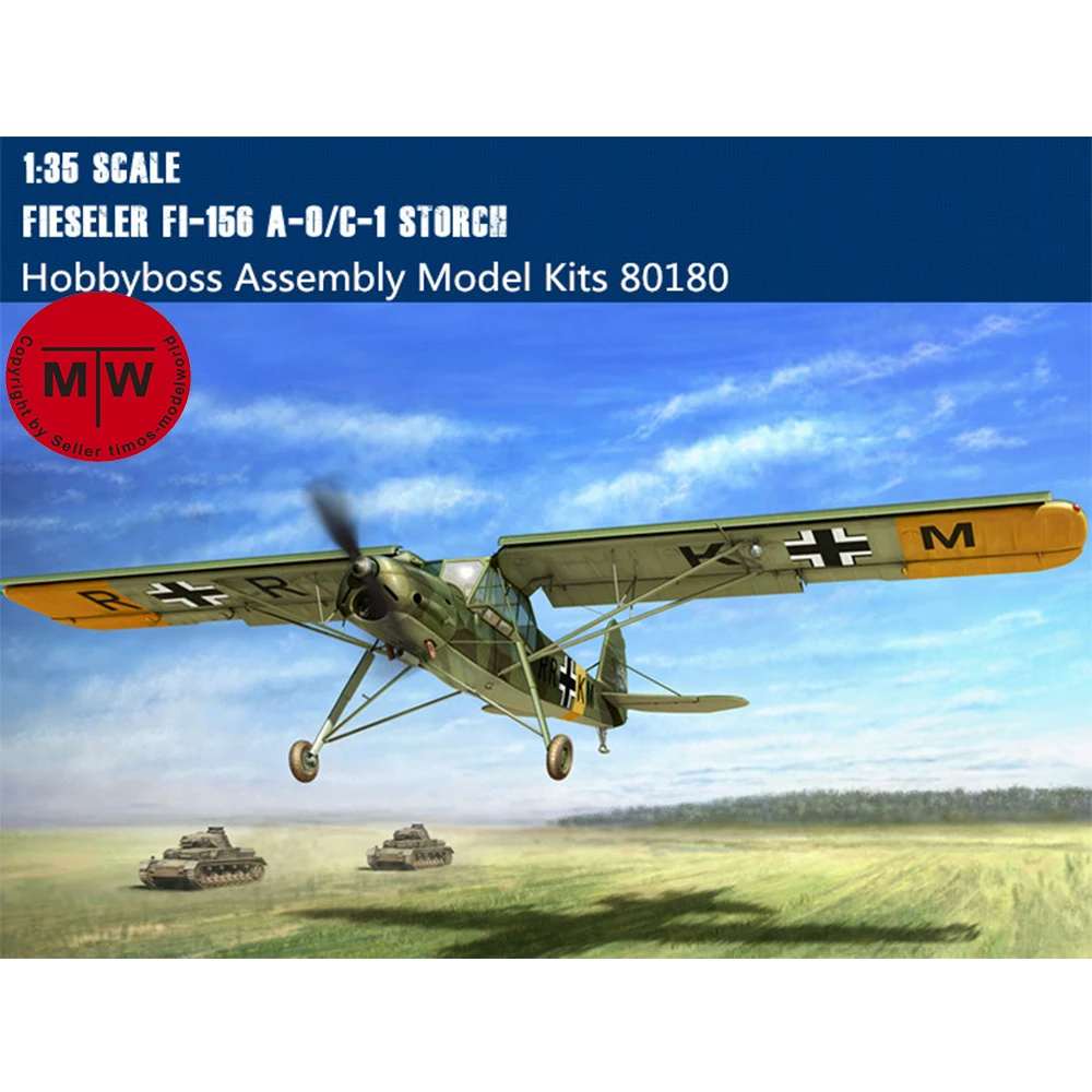 HobbyBoss 80180 1/35 Scale German Fieseler Fi156 A-0/C-1 Storch(Stork) Scout Military Plastic Aircraft Assembly Model Kits