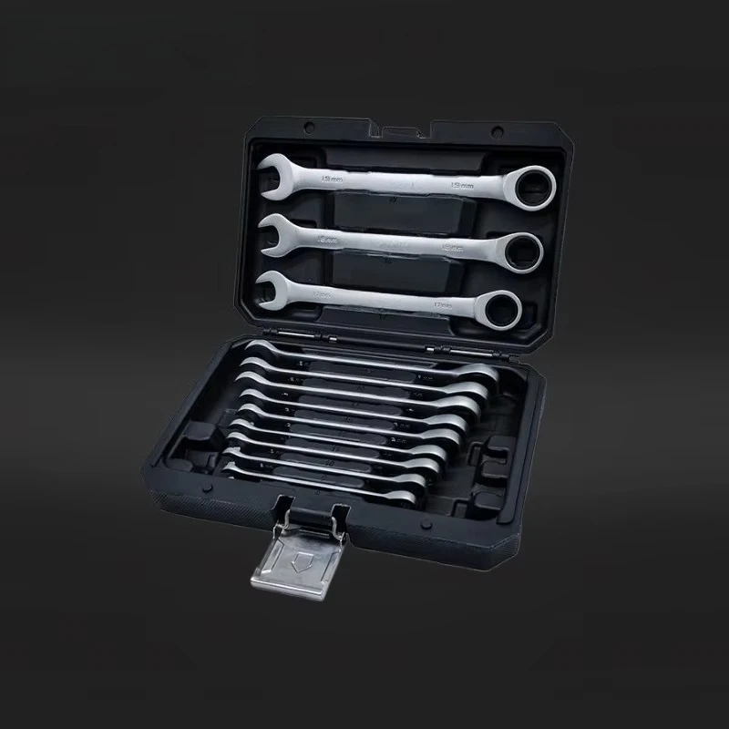 

12-Piece CRV Professional Reversible Ratcheting Wrench Spanner Set for Automotive and General Mechanical Applications