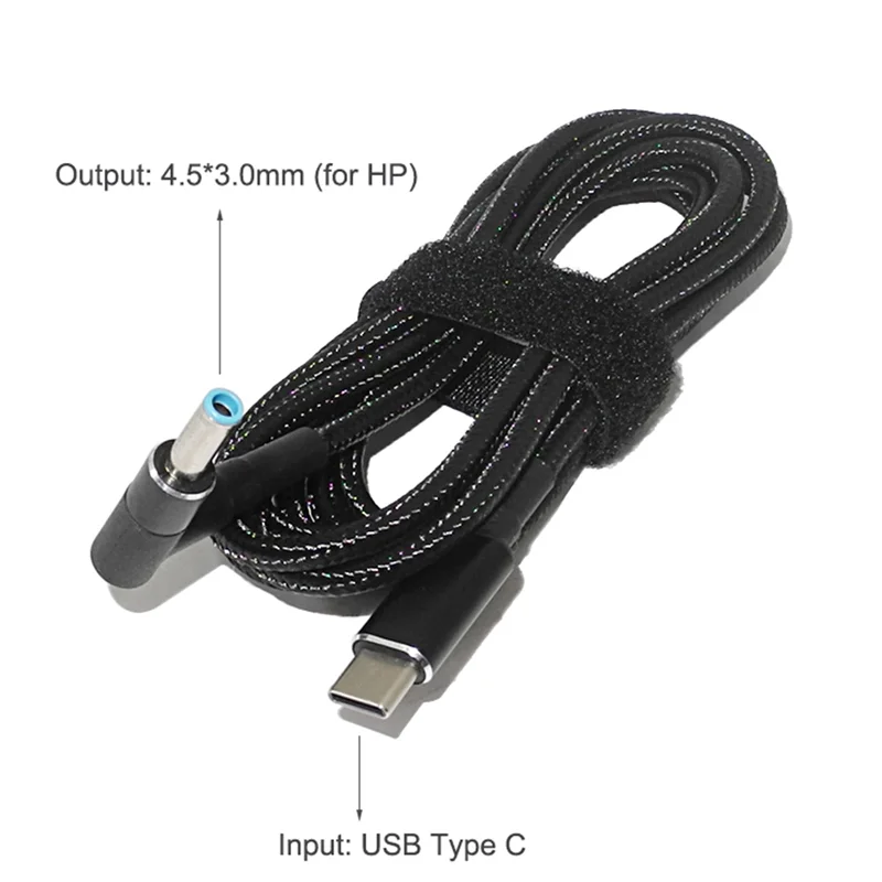 USB C to Laptop Charging Cable Adapter Type C to DC 4.5 x 3.0mm Converter 100W PD Power Charger Supply Cord for HP BH