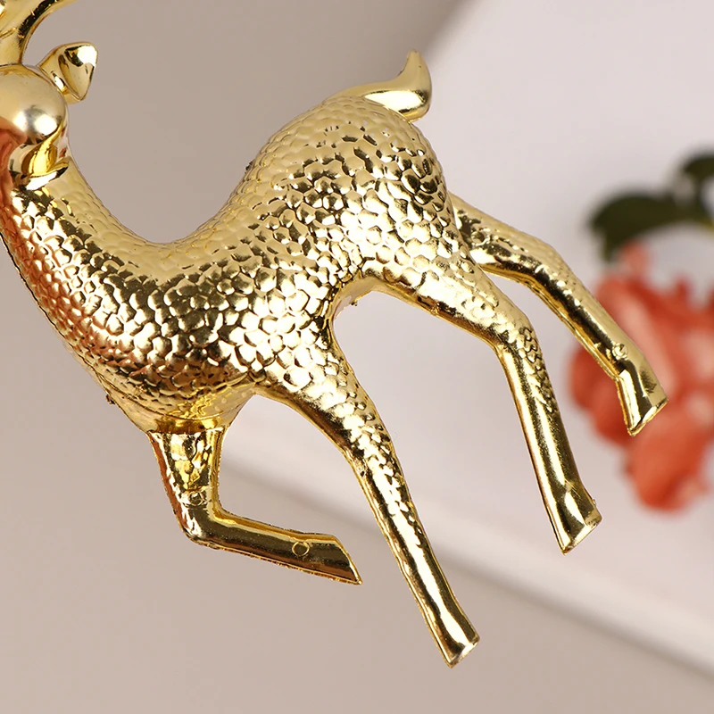 Elegant Crystal Elk Shinny Glitter Deer Gold Stand Reindeer Figurines Christmas Pendants DIY Cake Home Pretty Tabletop Ornaments