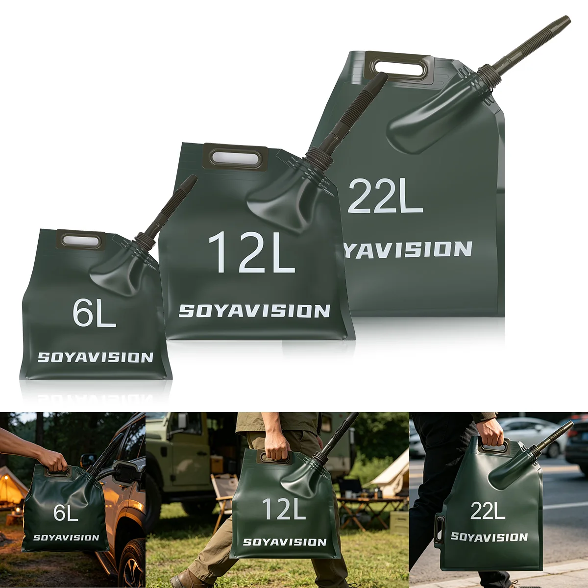Portable Car Motorcycle Soft Oil Bag Bladder Off-road Petrol Cans Spare Oil Storage Fuel Tank Bucket Can For Helicopter