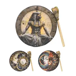 Drums For Adults Stylish Hand Shaman Drum Fashionable 10 Inch Egyptian Pharaoh Moon Goddess Drum Hand Drum With Drum Stick For