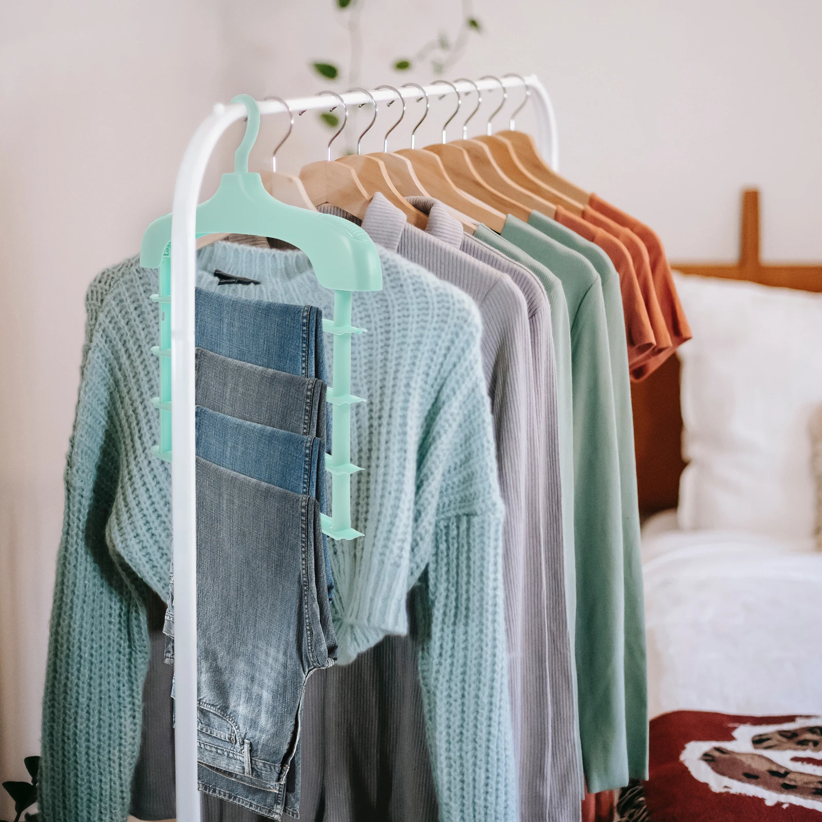 

Hangers Trouser Scarf Clothing Multiple Pants Clothes Organizer Slacks Space Saving Multifunction