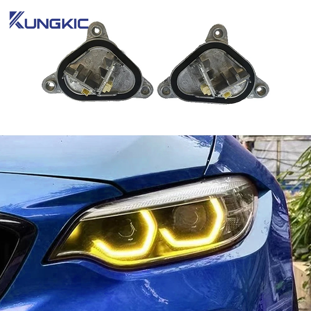 

For BMW 2 Series F22 F23 F87 M2 2018 2019 2020 M240i 230i 218i Angel Eyes DRL LED Boards Daytime Running Lights Lemon Yellow