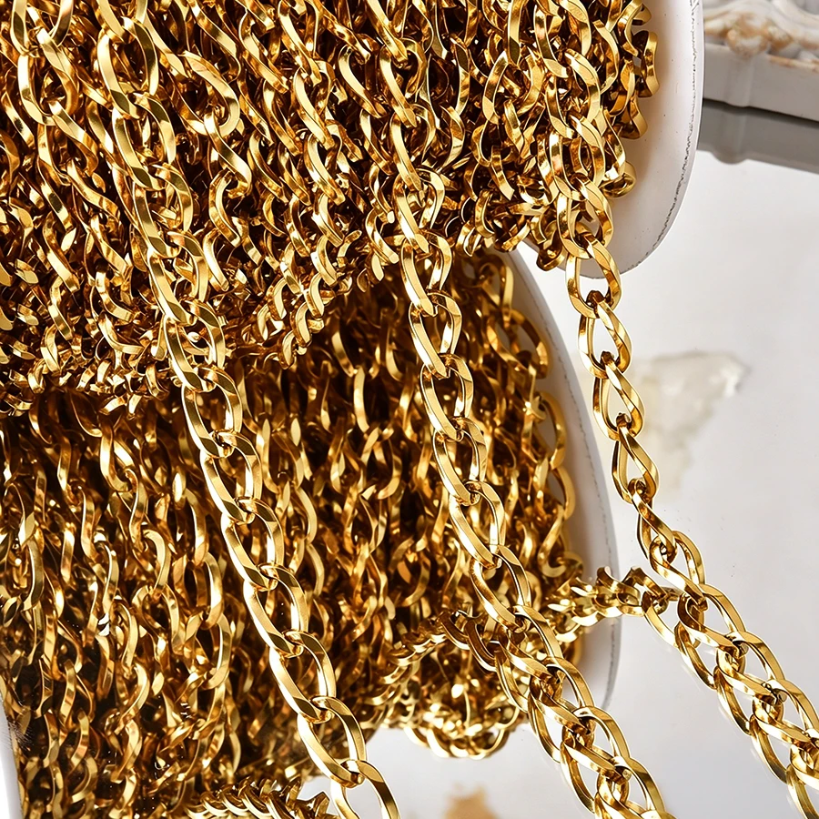 Anlaufbeständige Großhandels-Halsketten aus Edelstahl mit seitlich gedrehter Kette (1/5/10 Stück) für Damen und Herren – Modeschmuck und Geschenke – Detail 5