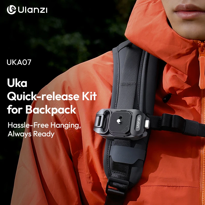 Ulanzi UKA07 Uka Quick-Release Kit for Backpack Suit for Arca-Swiss & F38 Quick Release System Hassle-Free Hanging 10KG Load