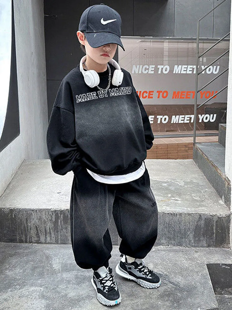 

Boys' Spring Autumn Sweater Set Children's Two Piece Trendy 2024 Kids Clothes Sets For Children Children's Clothing
