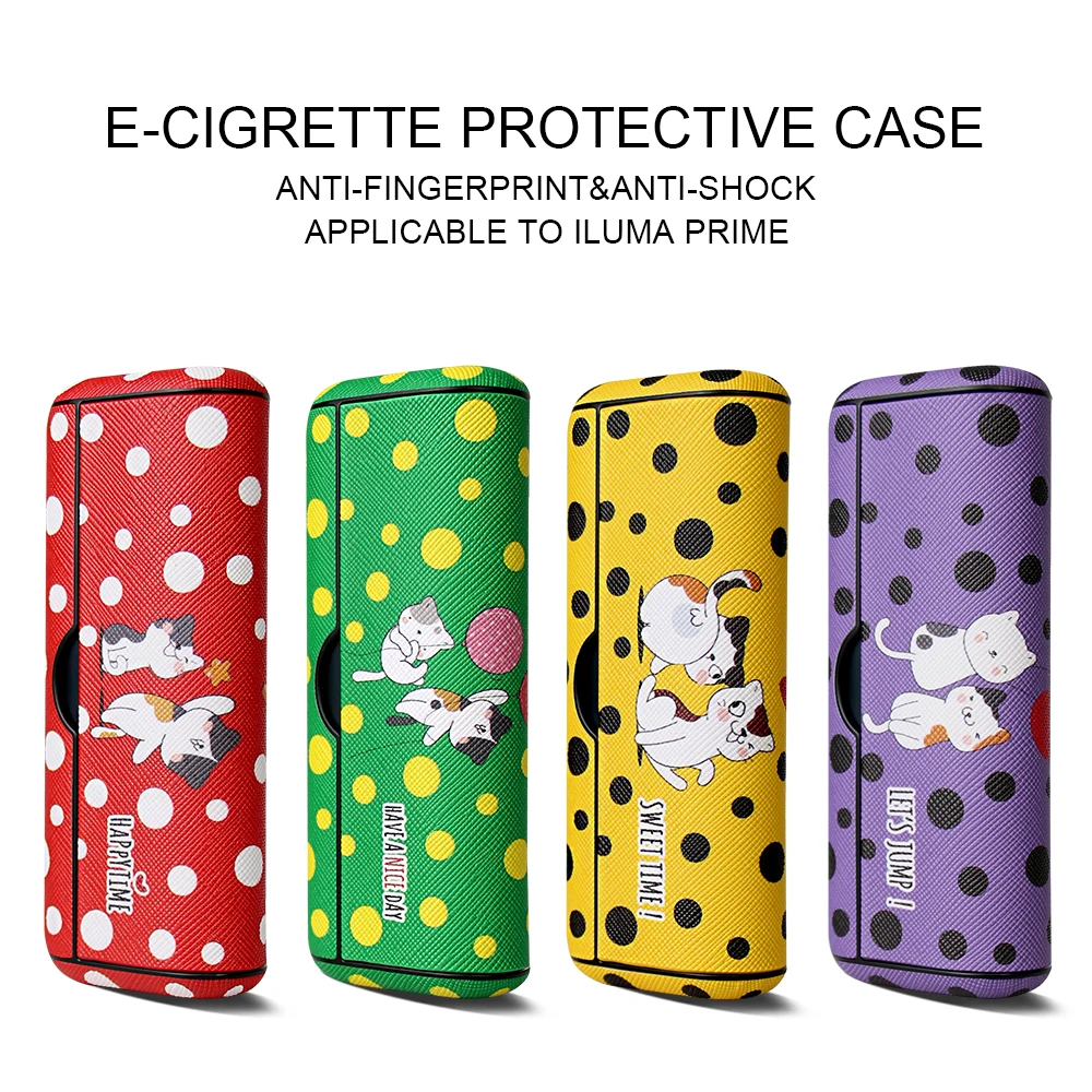 

Protective Leather Case for IQOS ILUMA Prime Cartoon Cats PU Portable Decorative Cases to Electronic Cigaretts Accessories