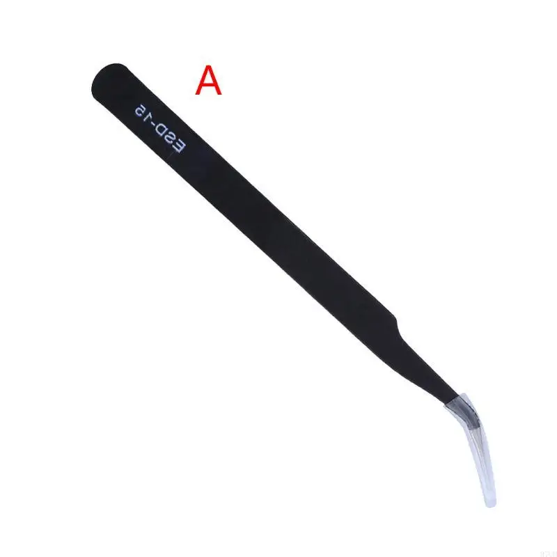 97QD pinzas antiestáticas precisión precisión acero carbono curva doblada pintura joya nipper herramienta