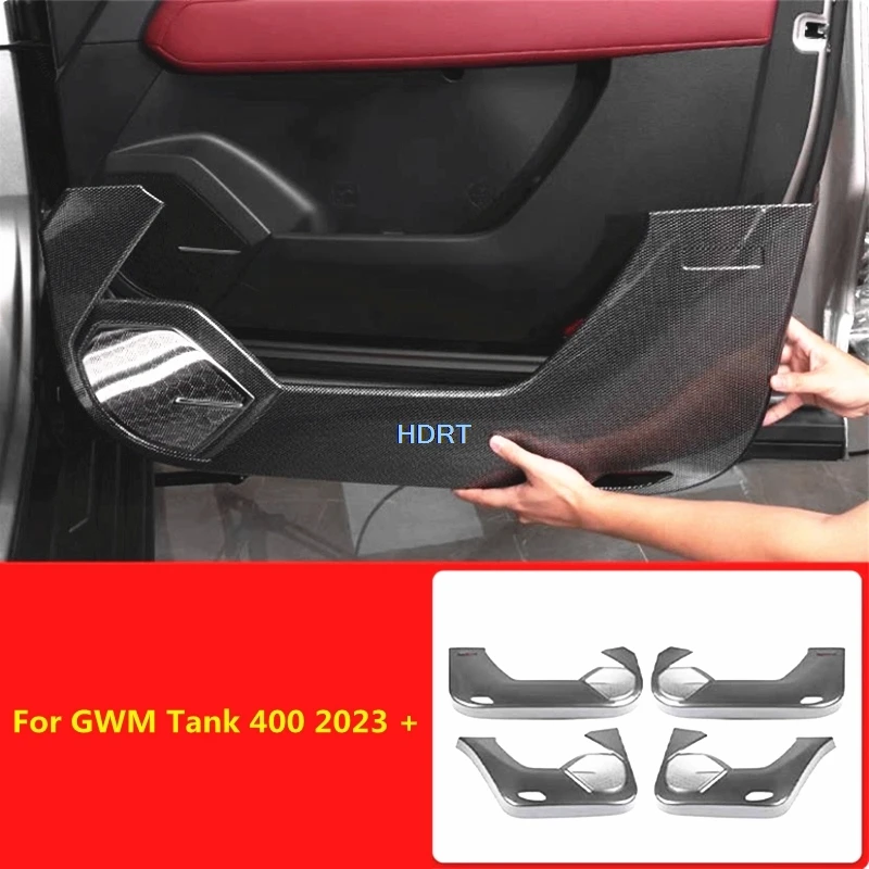 Car Style Rear Trunk Guard Seat Anti Plate Door Kick Pedal Cover Accessories Interior Sticker For Great Wall GWM Tank 400 2023 +