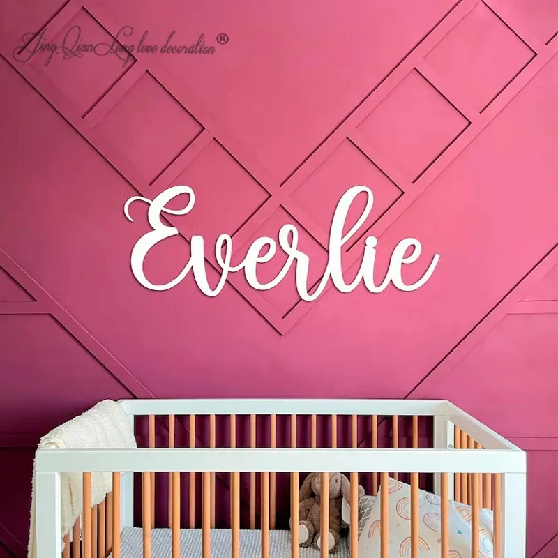 Minimalist design customized solid wood name tags Detachable wooden name tag for children's room door, name tag for kindergarte