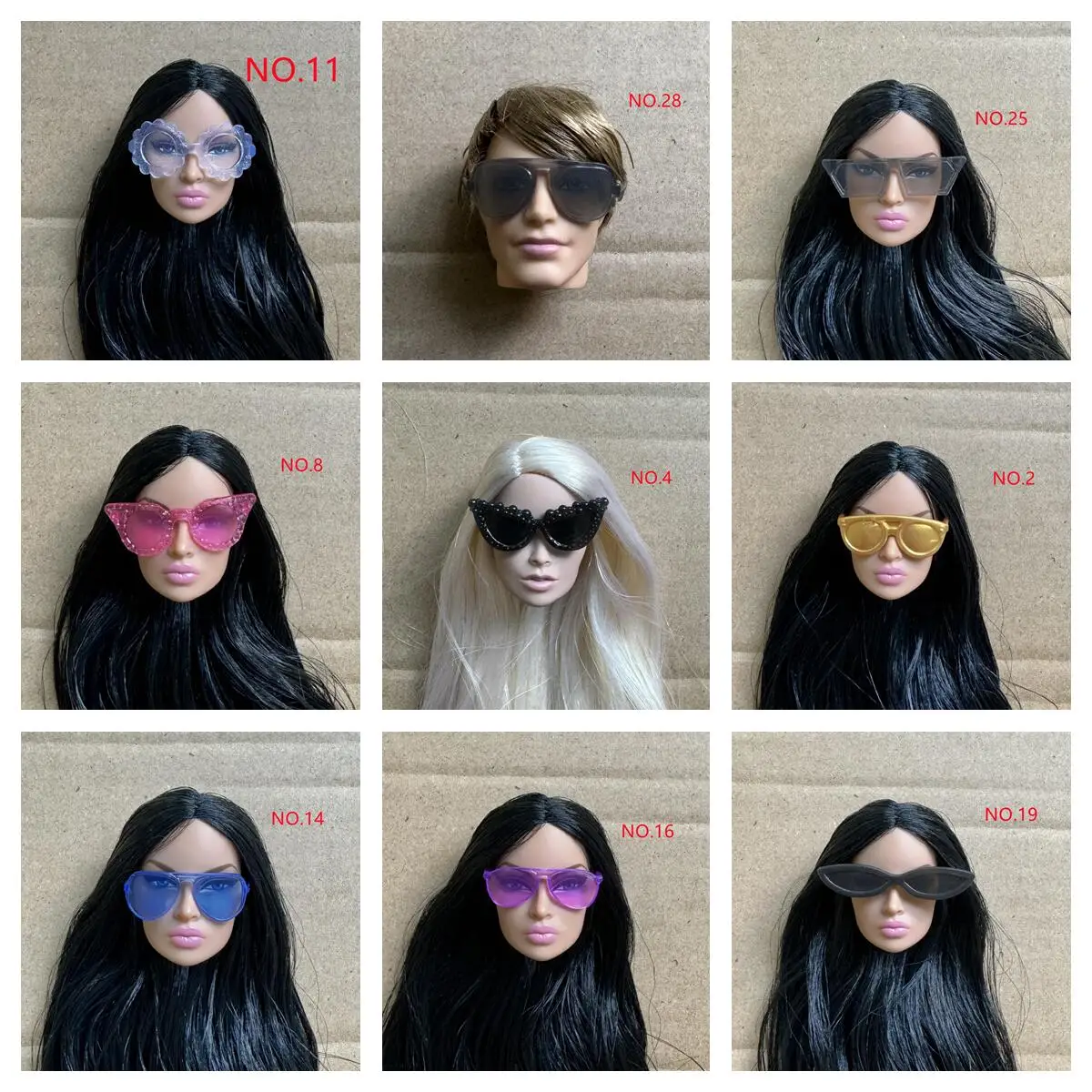 Original Doll Glasses Sunglasses Different Styles Fashion Multi-color Accessories For 1/6 PP/FR BJD DIY Doll Decors