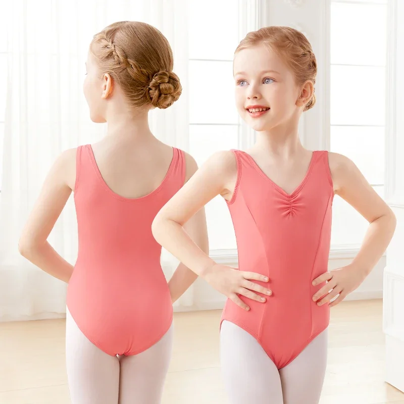 Leotardos de Ballet para niñas y niños, chaleco, leotardo de baile con forro, Ropa de baile de Ballet clásico, traje de bailarina gimnástica
