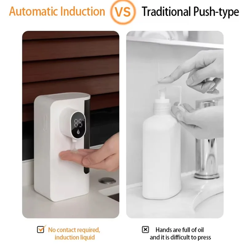 

ABGR-Бесконтактный автоматический дозатор жидкого мыла, настенный монтаж, управление без помощи рук для ванной комнаты, идеально подходит для мыла для рук и посуды