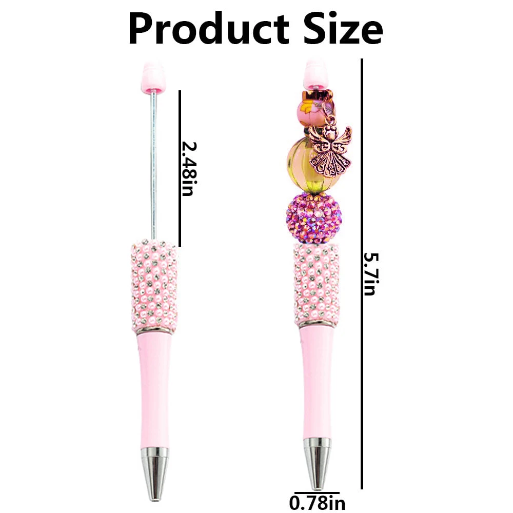 11pcs Diamond Beaded Pen Wholesale Creative DIY Plastic Glitter Beaded Ball Pen Handmade Stick Diamond Beaded Pens for Writing