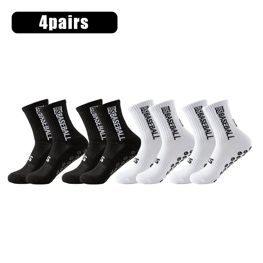 

4Pairs Men Women Sports Socks Non-Slip Grip Football Running Tennis Towel Bottom