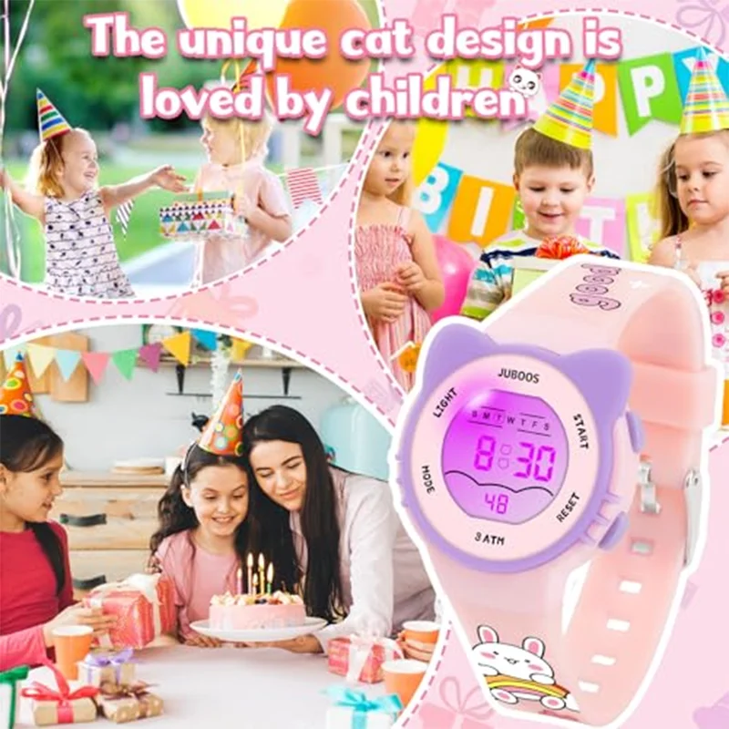 Socico Kids Waterproof Watch 7 Color Light Alarm Alarm & Stopwatch, Great Presents for Ages 5-13 view 5