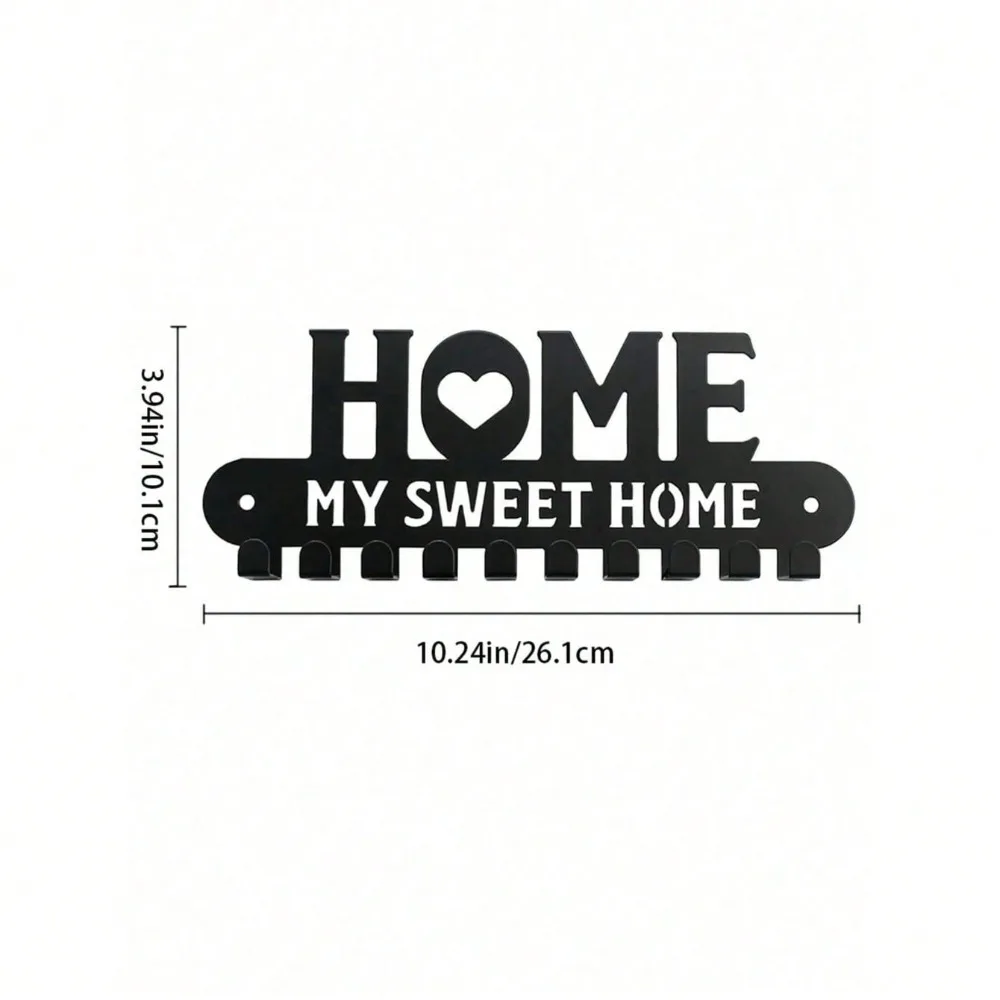 1 Buah Gantungan Kunci Dekoratif Halloween & Natal, Pengatur Kait Kunci Terpasang Di Dinding, Rak Kunci Logam Hitam Bergaya untuk Rumah