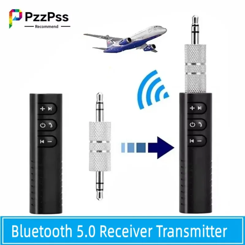 

NEW Car Bluetooth 5.0 Receiver Transmitter 3.5mm AUX Jack Stereo Music Audio Car Kit Speaker Amplifier Wireless Adapter with Mic