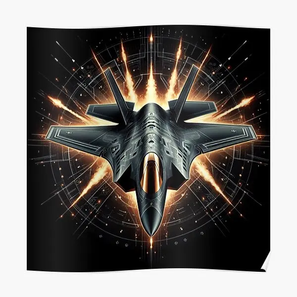 Golden F 35  Poster Decoration Painting Vintage Picture Home Modern Print Decor Art Wall Room Mural Funny No Frame