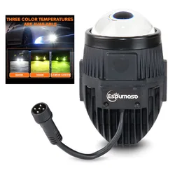 2Inch LED Fog Lamp White Yellow Laser Bi Lens Projector 3000K 6000K Automobile Bi Led Headlight for Car Accessories Motorcycle