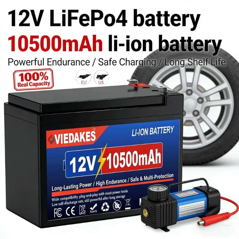 

VIEDAKES 12V Battery LiFePO4 BMS Аккумулятор With Charger For Electric Scooter Fast Charging Wide Compatibility