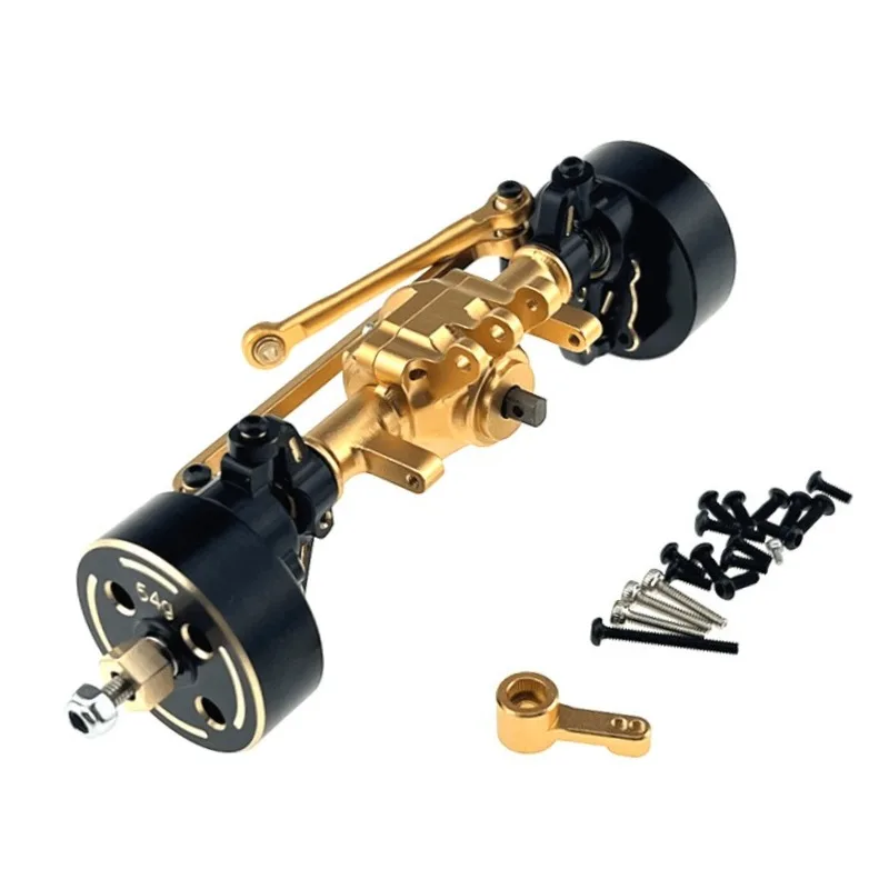 Fit for MJX 1/18 H18P RC Car Metal Modification Upgrade Front Axle Assembly with Balance Weight and Reinforced Servo Arm Set