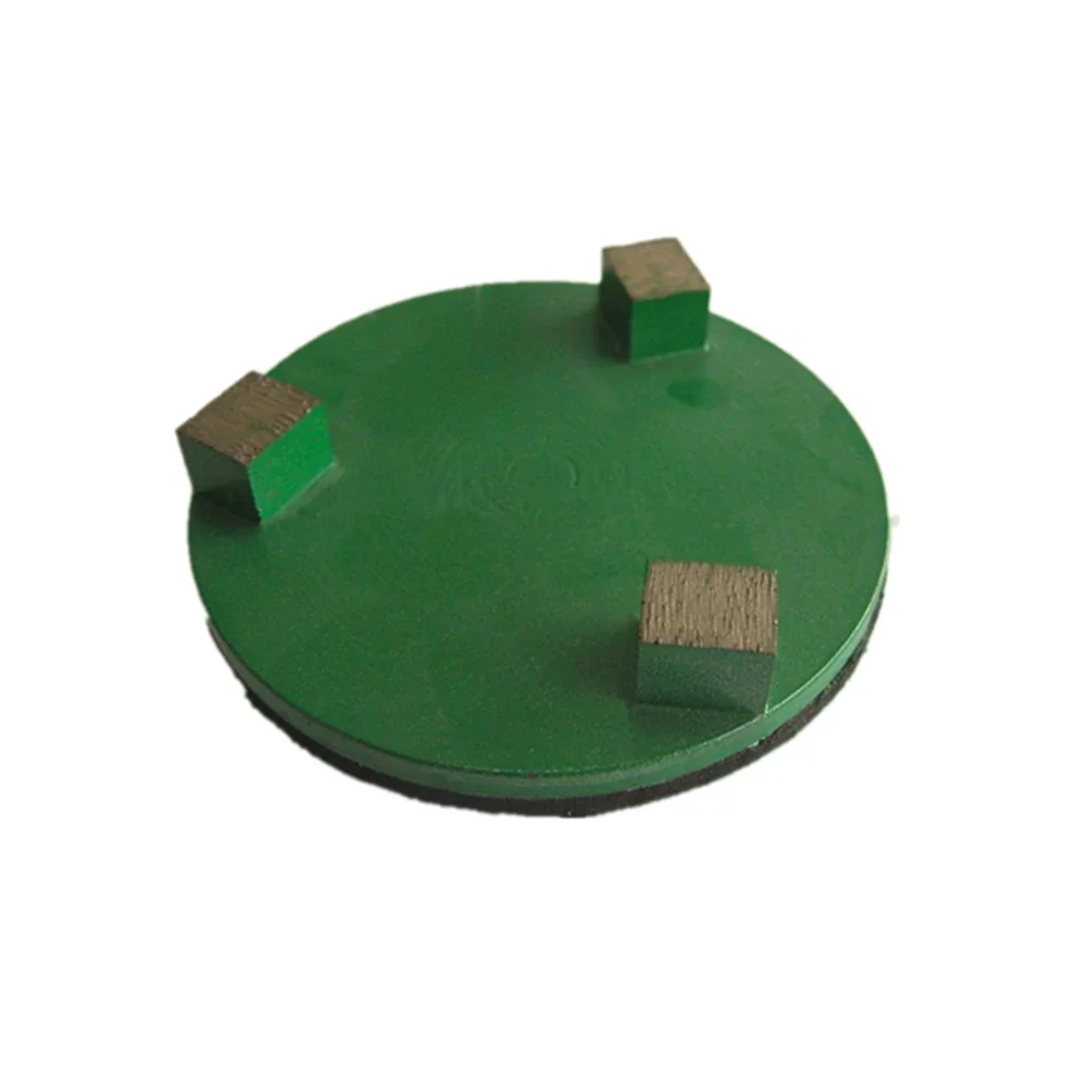 Disco abrasivo in metallo da 9 pezzi - Tampone secco D83 mm da 3 pollici con 3 segmenti cubici per smerigliatrice e lucidatura da pavimento