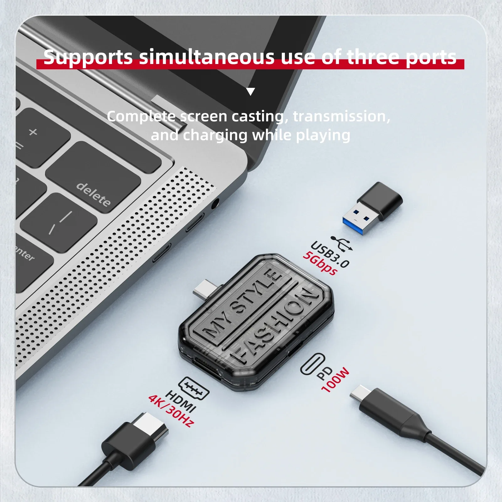 Basix Usb Hub HD-MI-compatible Splitter HUB Type-c to HD-MI-compatible USB3.0 Docking Station For Laptops MacBook Air Pro