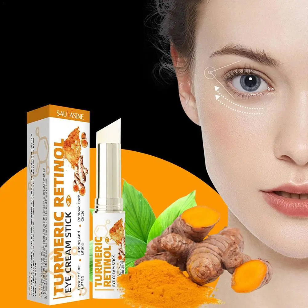 Turmeric Eye Cream Stick Turmeric Retinol Eye Stick For Eye Bags, Eye Balm Stick Hydrating Moisturizing Eye Repair Skin Care