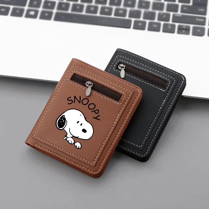 

Snoopys Men Wallets Anime Coin Purse Credit Card Holder Passport PU Waterproof Driving License Bag ID Cards Cover Woman Gift