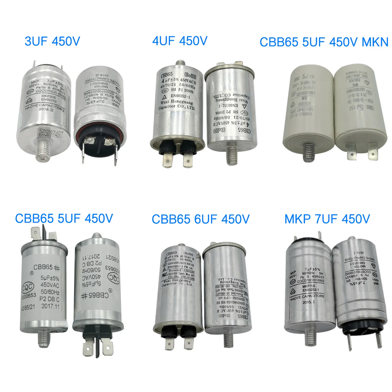 Capacitor For Washer Dish Washer Capacitor Motor Capacitor Accessories CBB65 MKP3/4/5/6/7UF 450V