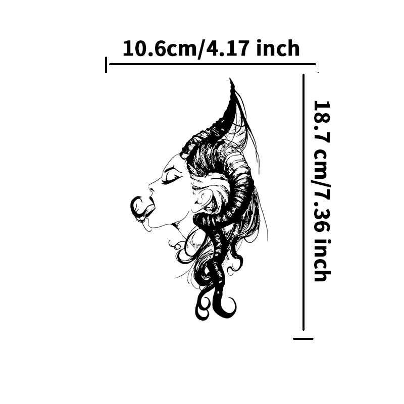 Gothic Witch Herbal Juice Tattoo Sticker Half Arm Chest Waterproof Sexy Hotwife Fake Temporary Tattoos Man Gift Tatto Art Punk