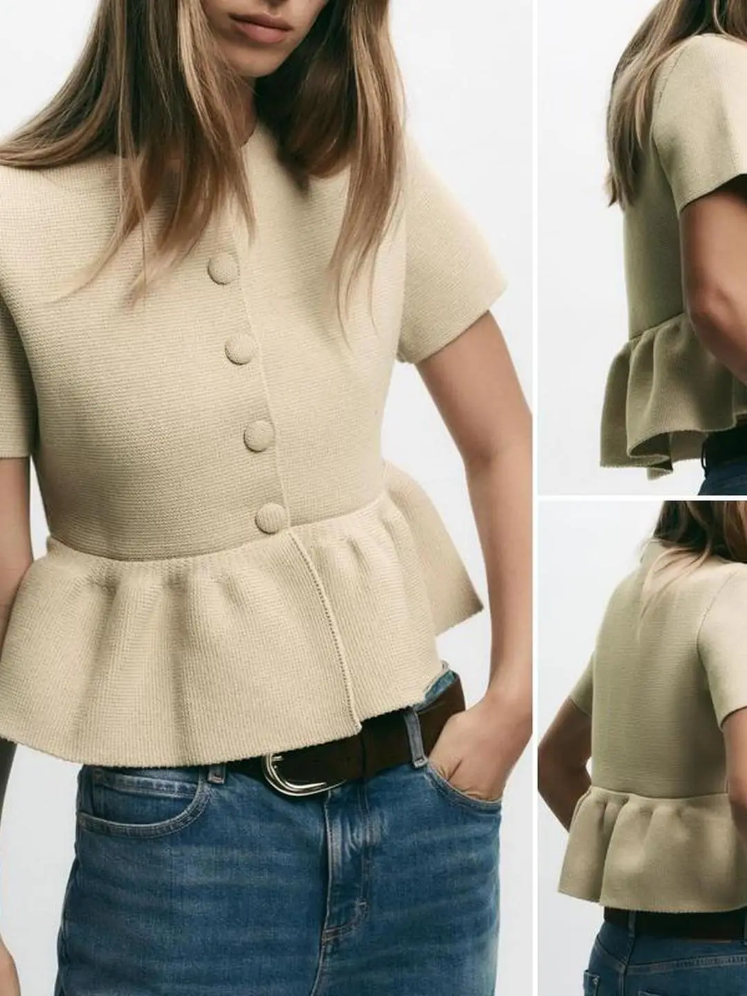 تخفيف محبوك على شكل حرف a ort Sve ملابس خارجية مستديرة Ne أوائل الخريف ملابس عمل متعددة الاستخدامات لون كلاسيكي زر إغلاق