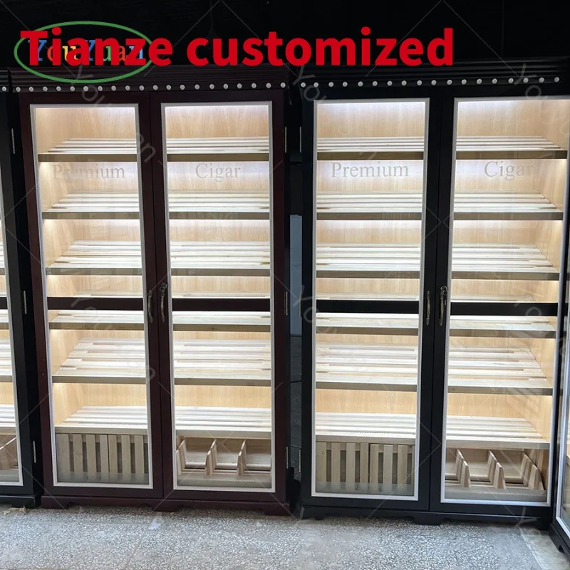 (customized)Customized High End Electronic Cigars Display Cabinet With High Gloss Lacquer Lockable Glass Door And Large Capacity