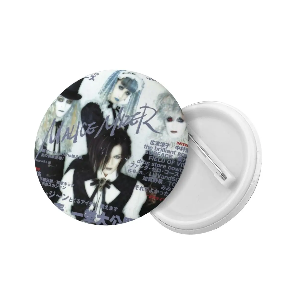 Malice Mizer Visual Kei Japanese Rock Band Gothic Pin Back Buttons Personalize Brooch Badge for Backpack Pinback Birthday Gift