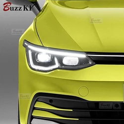 For Volkswagen VW Golf 8 MK8 2020 2021 2 Pcs Car Headlight Protective Film Smoked Black Tint Wrap Vinyl Transparent TPU Sticker
