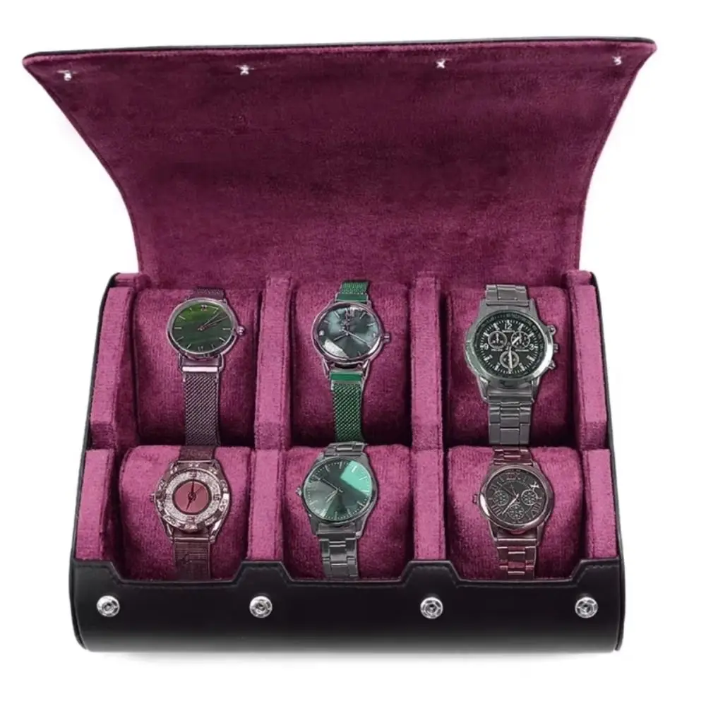 

PU Leather Watch Display Box Watch Storage Classic Style Watch Case Organizer 6 Compartment Watch Storage Holder Jewelry Storage